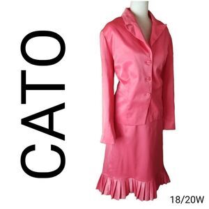 Cato Pink Trumpet Skirt Knee-Length Pleated